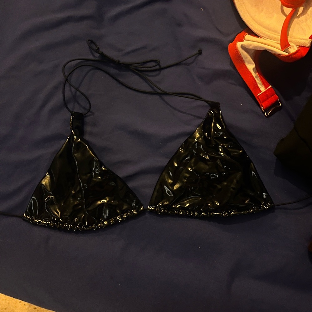 Leather bikini top